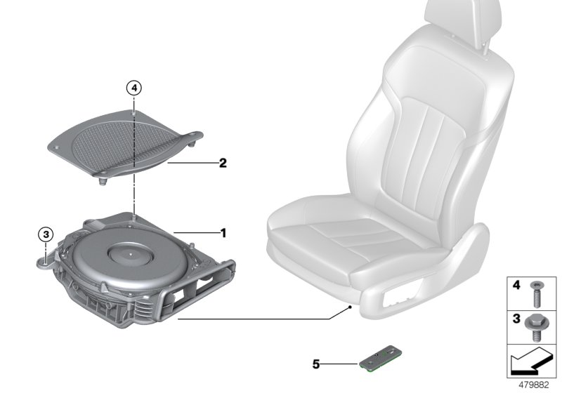 BMW 65139354088 Central Bass, Right