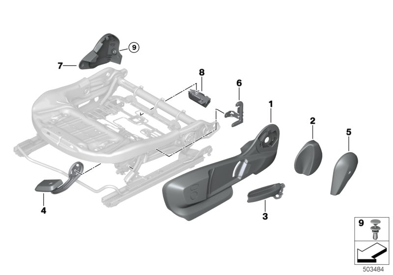 BMW 52107375093 COVER, LEFT CONTROL