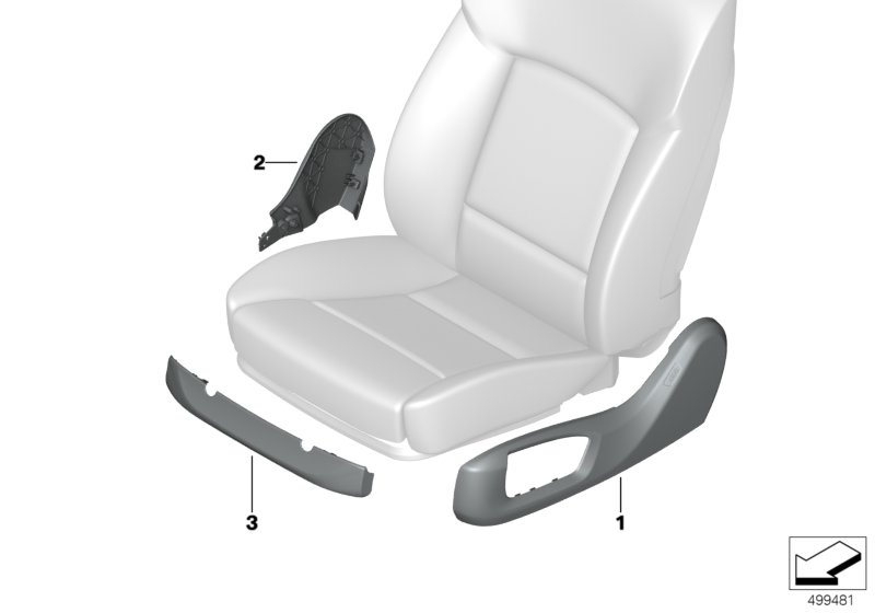 BMW 52107497988 TRIM, SEAT OUTER RIGHT