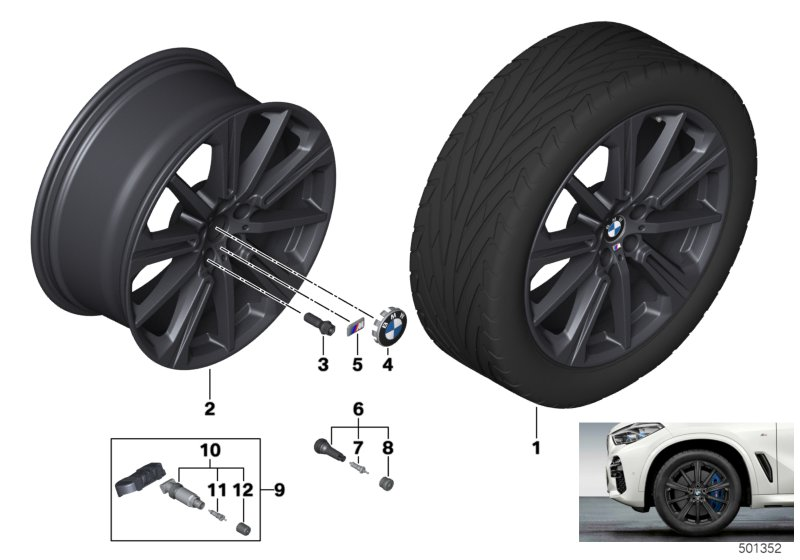 BMW 36116883765 Disk Wheel, Light-Alloy, Bla