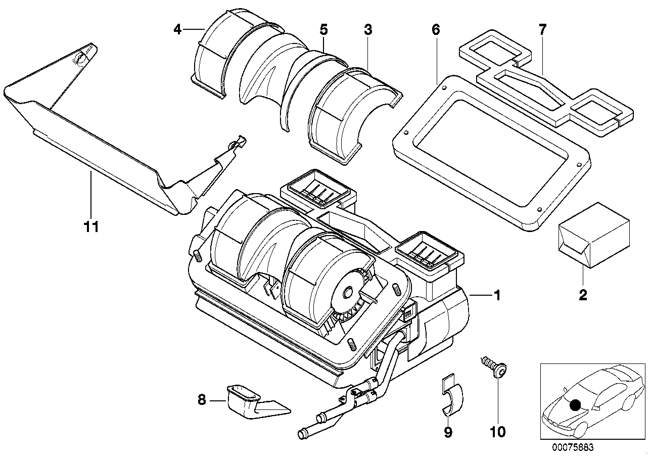 BMW 64118398930 Empty Housing For Heater