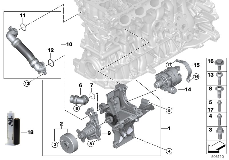 BMW 11518686899 AUXILIARY WATER PUMP