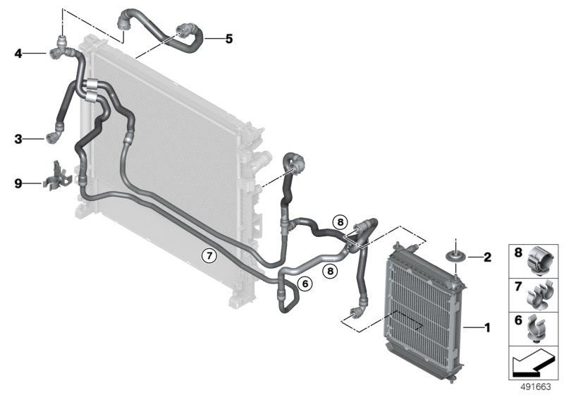 BMW 17129797613 LINE EXTERNAL RADIATOR