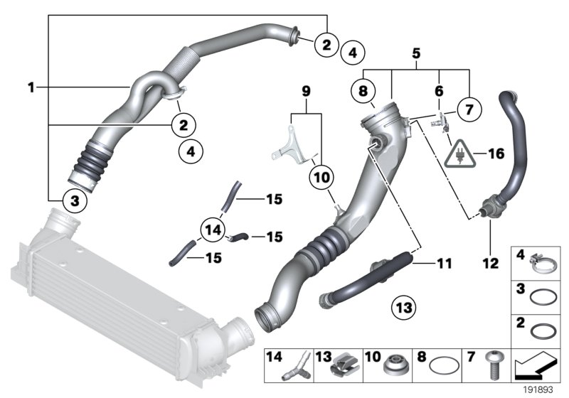 BMW 11657577232 Pipe, Recirculated Air