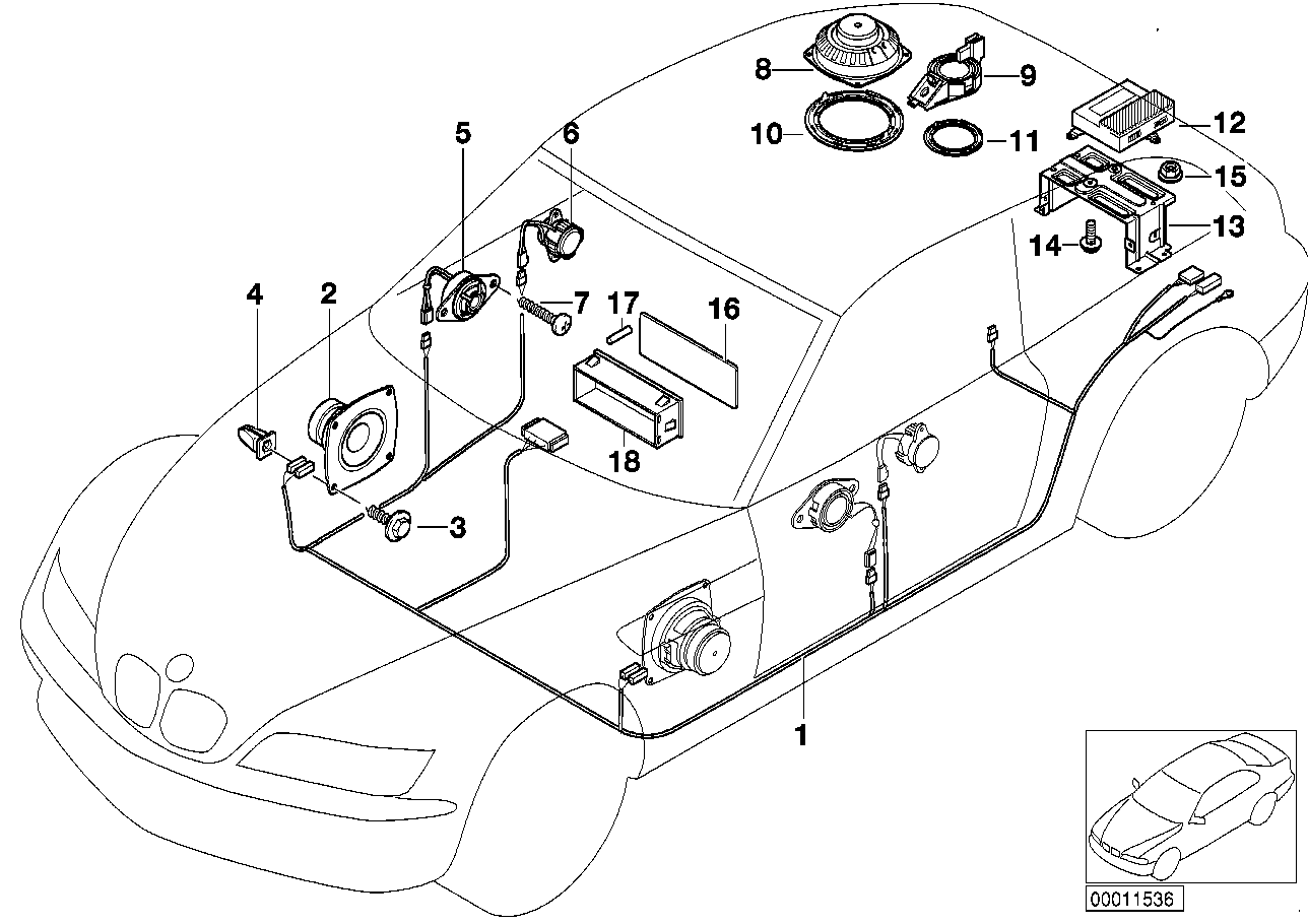 BMW 61108407895 Audio Wiring Harness Hifi