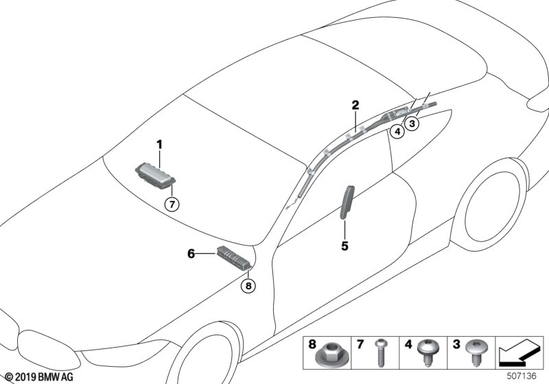 BMW 52108745536 SIDE AIRBAG, FRONT RIGHT SEA