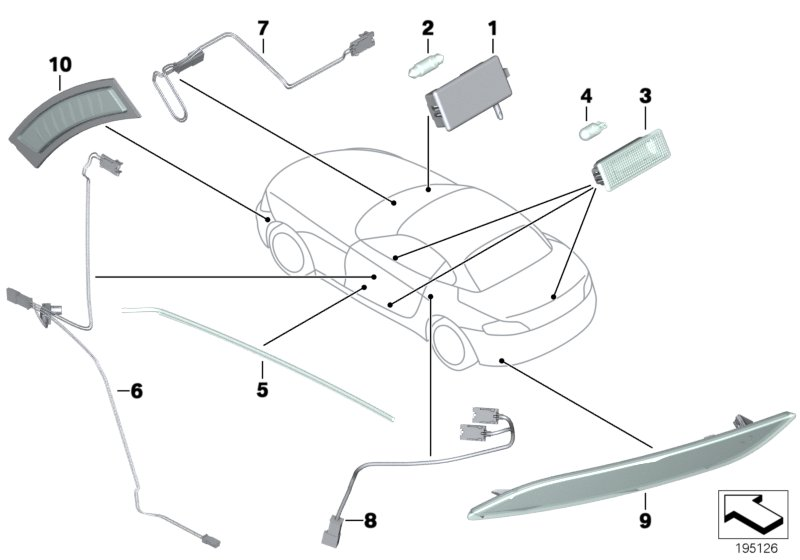 BMW 63319184952 Optical Conductor, Side Panel,Right