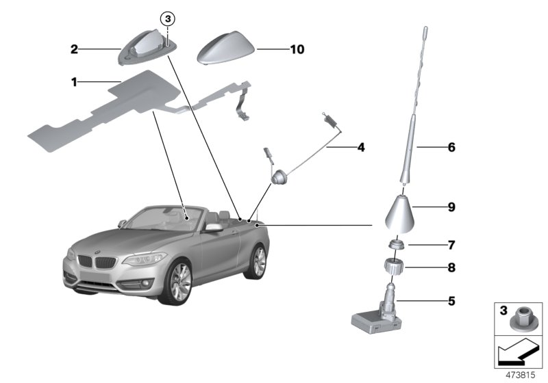 BMW 65209277822 Rod Aerial Am/Fm