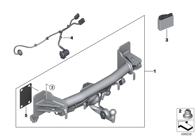 BMW 71606889279 TRAILER TOW HITCH SET US