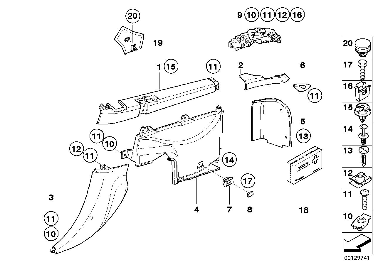 BMW 51498407089 Left Water Channel Cover