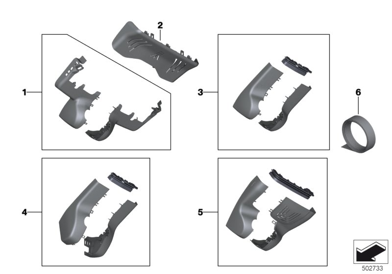 BMW 51169108981 MIRROR BASE COVER SET