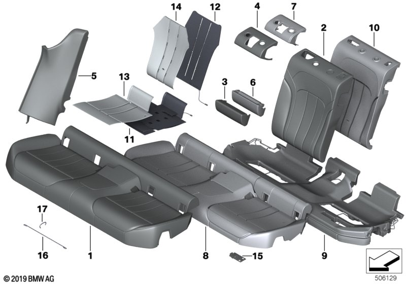 BMW 52207470762 SIDE FINISHER, LEATHER, RIGH