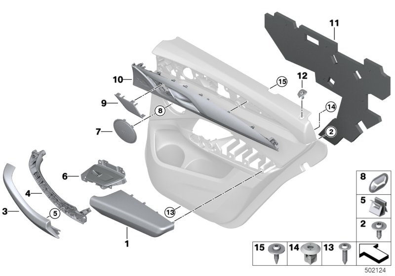 BMW 51427940380 DOOR TRIM PIECE, REAR RIGHT