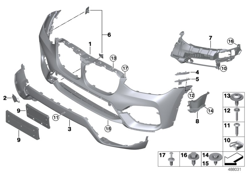 BMW 51117399975 Cover, Bumper Front