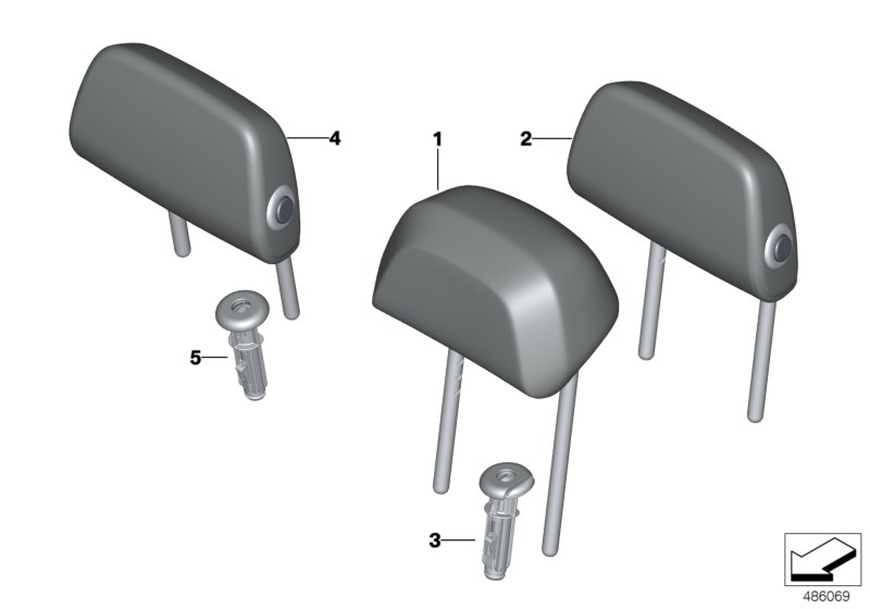 BMW 52205A05880 FOLDING HEADREST, CLOTH, CEN