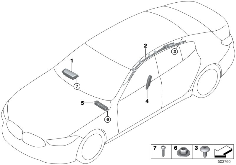 BMW 72127427117 HEAD AIRBAG, LEFT