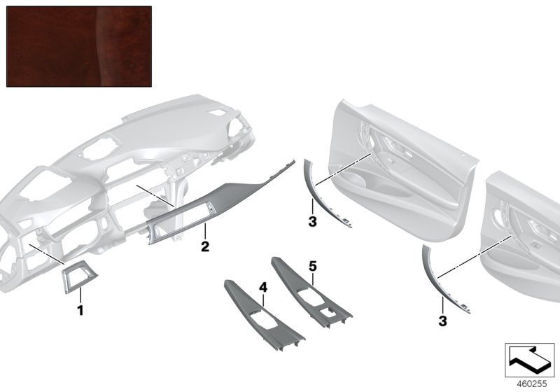 BMW 51167984633 DECOR PANEL FOR CENTRE CONSO