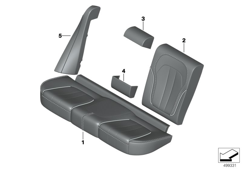 BMW 52207994685 LEATHER COVER FOR BASIC SEAT