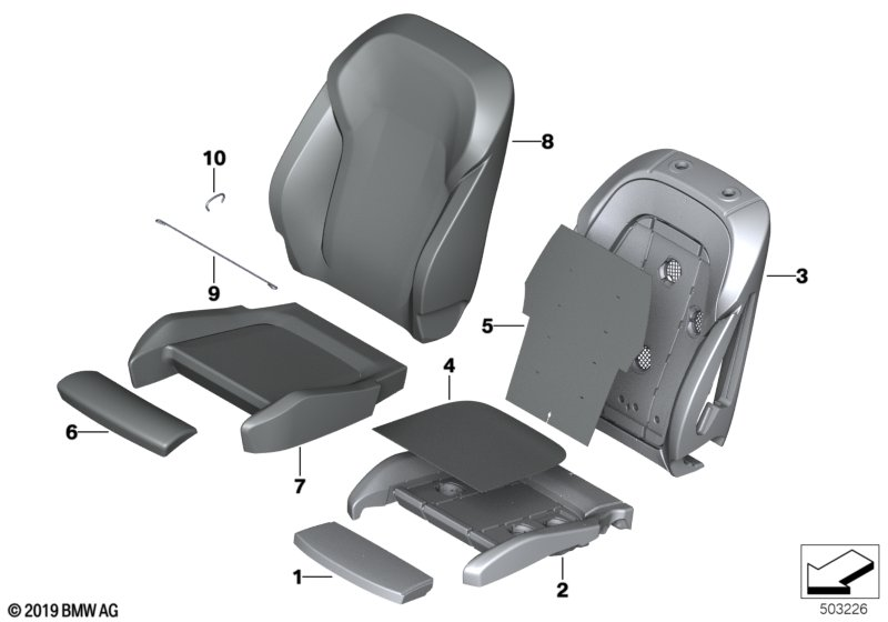 BMW 52107430095 SPACER FABRICS, BACKREST