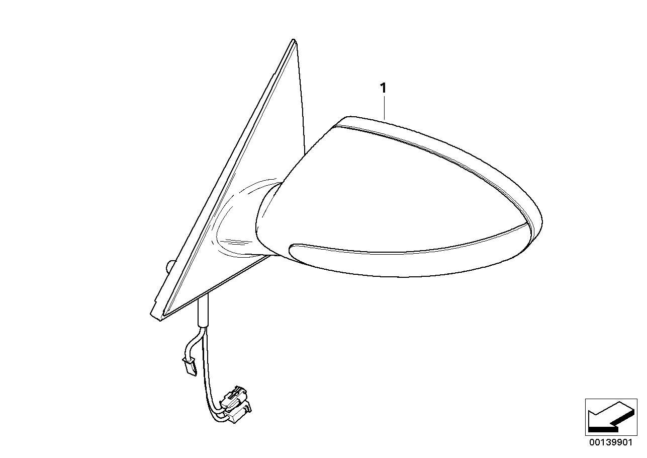 BMW 51168051552 Outside Mirror M Without Glass,Primed,Right