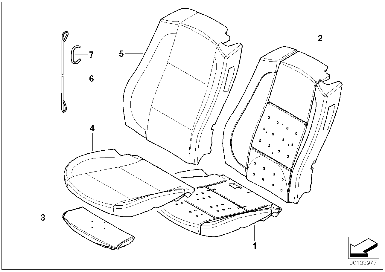 BMW 52107064925 Cover, Basic Backrest, Leather, Left