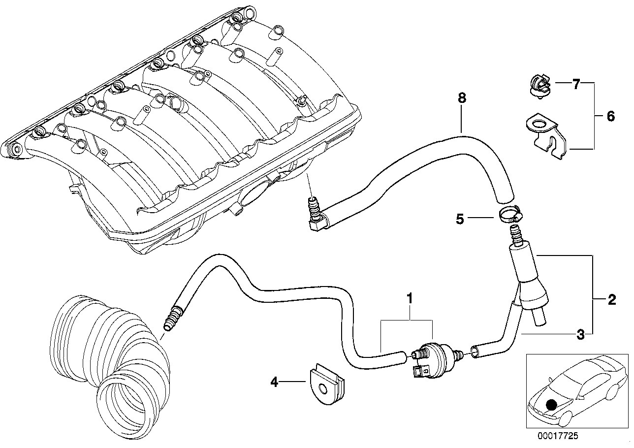 BMW 11611438809 Hose Elbow