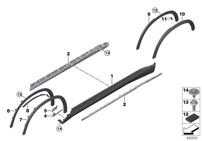 BMW 51777425452 Wheel Arch Trim, Rear Right