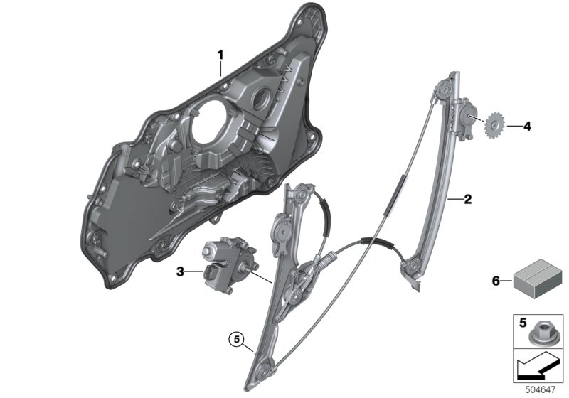 BMW 51338497031 WINDOW LIFTER WITHOUT MOTOR