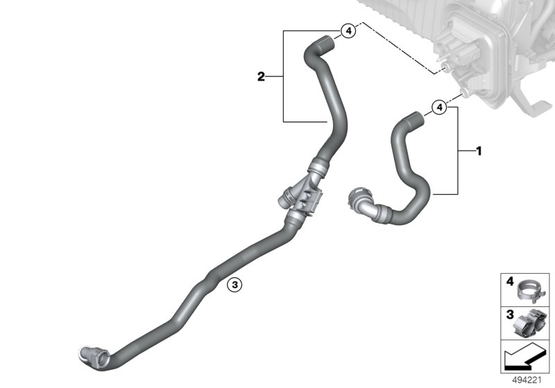 BMW 64219398952 COOLANT HOSE, SUPPLY