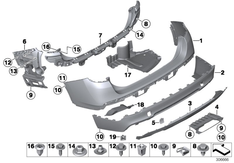 BMW 51127845534 Set, Mounts, Pdc Sensor, Rear