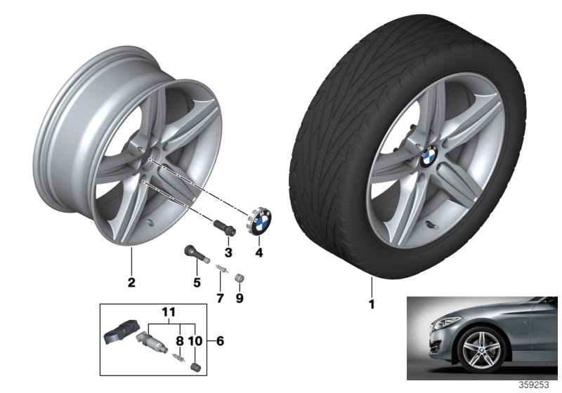 BMW 36116850151 Disc Wheel, Light Alloy, Orbitgrey