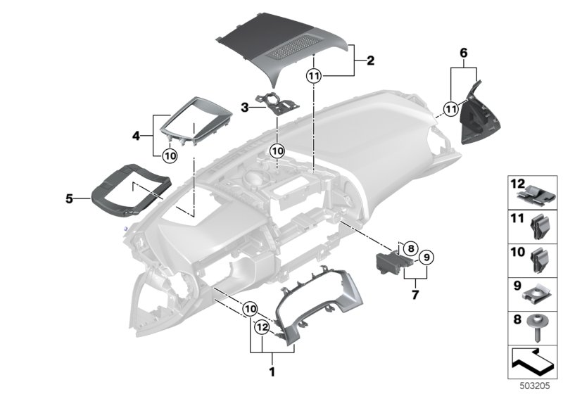 BMW 65139867047 COVER, CENTER SPEAKER