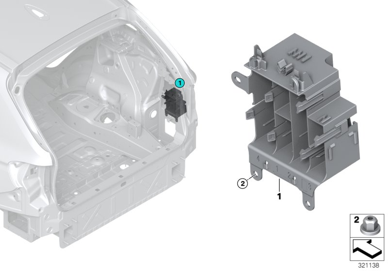 BMW 61359296975 Device Holder, Luggage Compartment