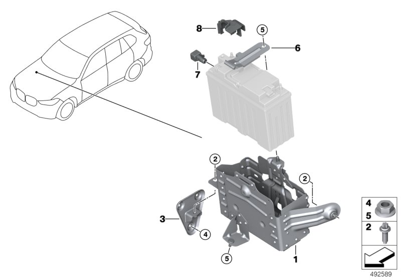 BMW 61219395486 BATTERY TRAY PLUS DUAL STORA