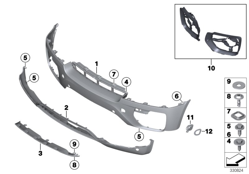 BMW 51117179848 Trim Panel, Bumper, Front Bottom