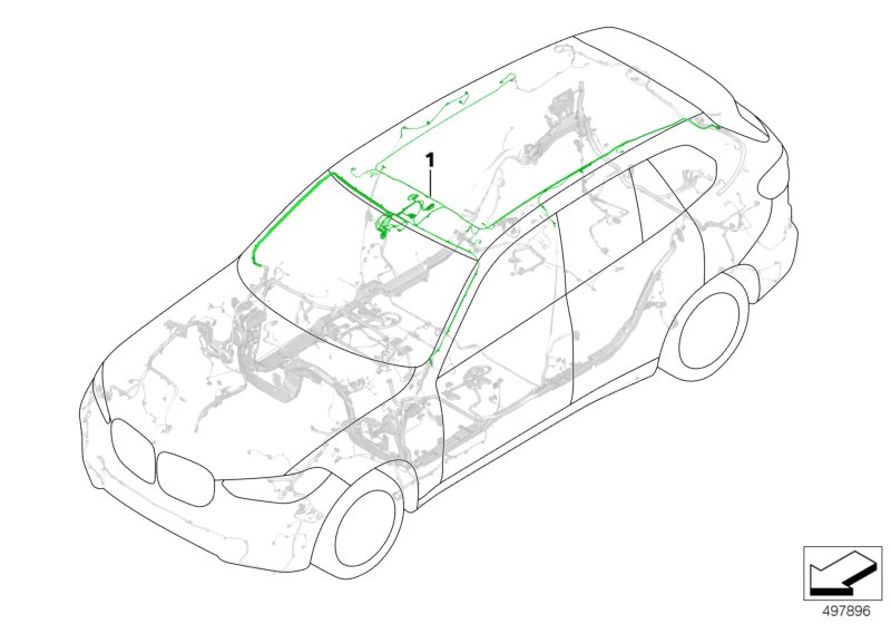 BMW 61128736312 ROOF CABLE HARNESS