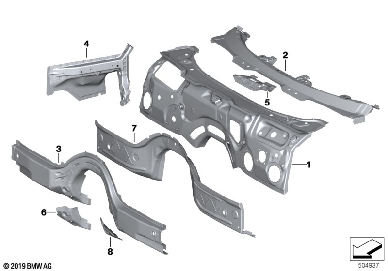 BMW 41009623925 SPLASH WALL SUPPORT