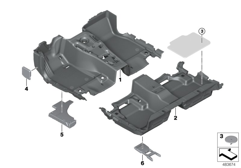 BMW 51477445493 FLOOR TRIM COVER, FRONT