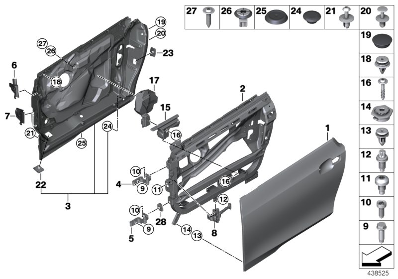 BMW 51004820136 Right Upper Front Door Hinge