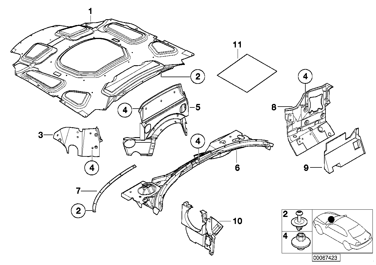 BMW 51488268328 Sound Insulating Right