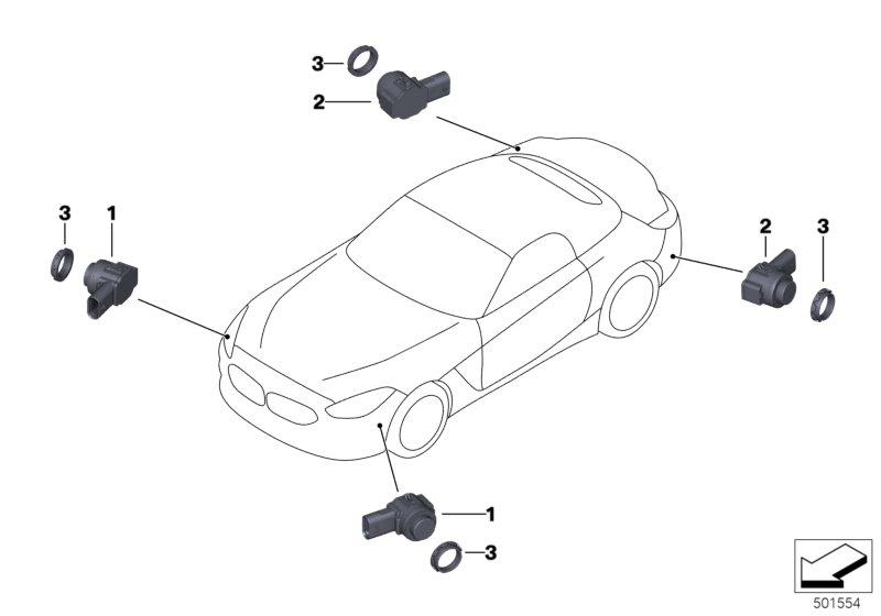 BMW 66209472279 ULTRASONIC SENSOR, MEDITERRA