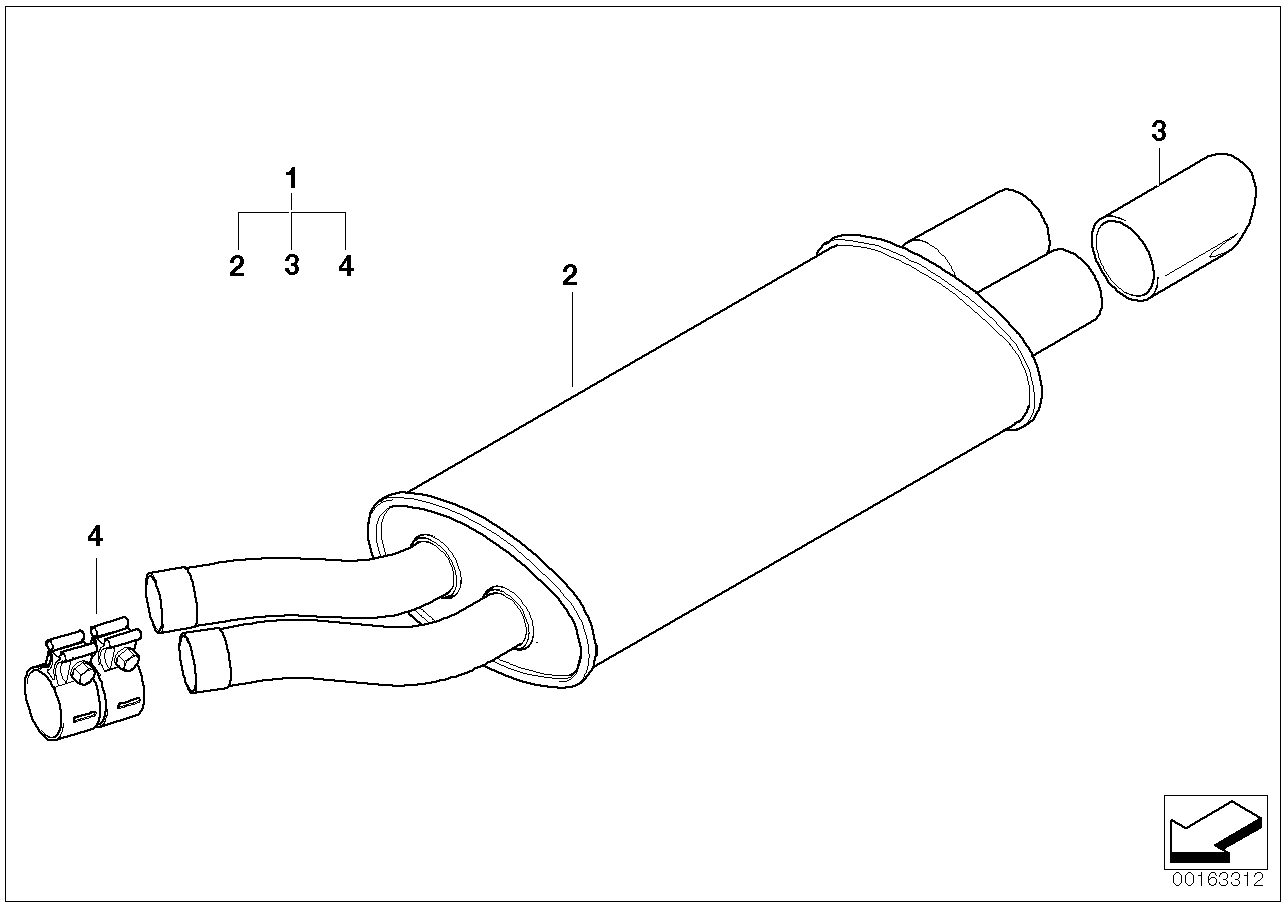 BMW 18100432742 Sports Rear Silencer