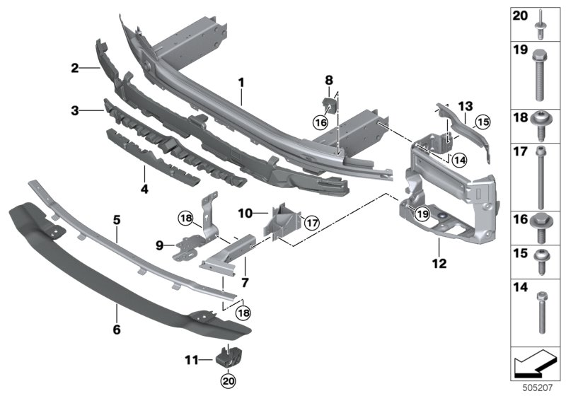 BMW 51118079934 DEFORMATION ELEMENT RIGHT