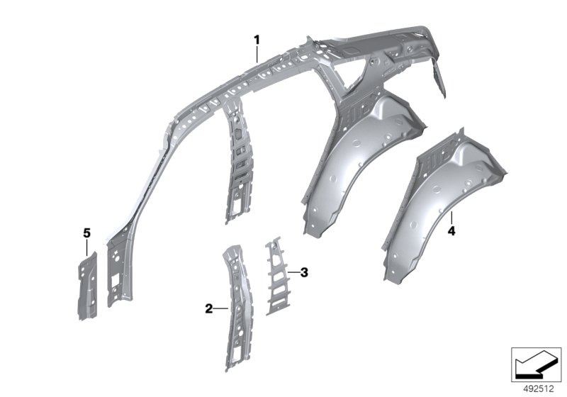 BMW 41009498777 REINFORCEMENT COLUMN B INSID