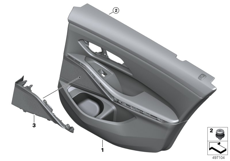 BMW 51428088708 DOOR TRIM PANEL, REAR, RIGHT