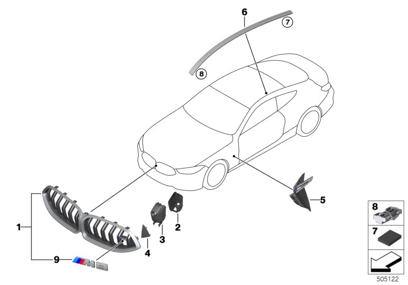 BMW 51138081672 ROOF TRIM STRIP RIGHT