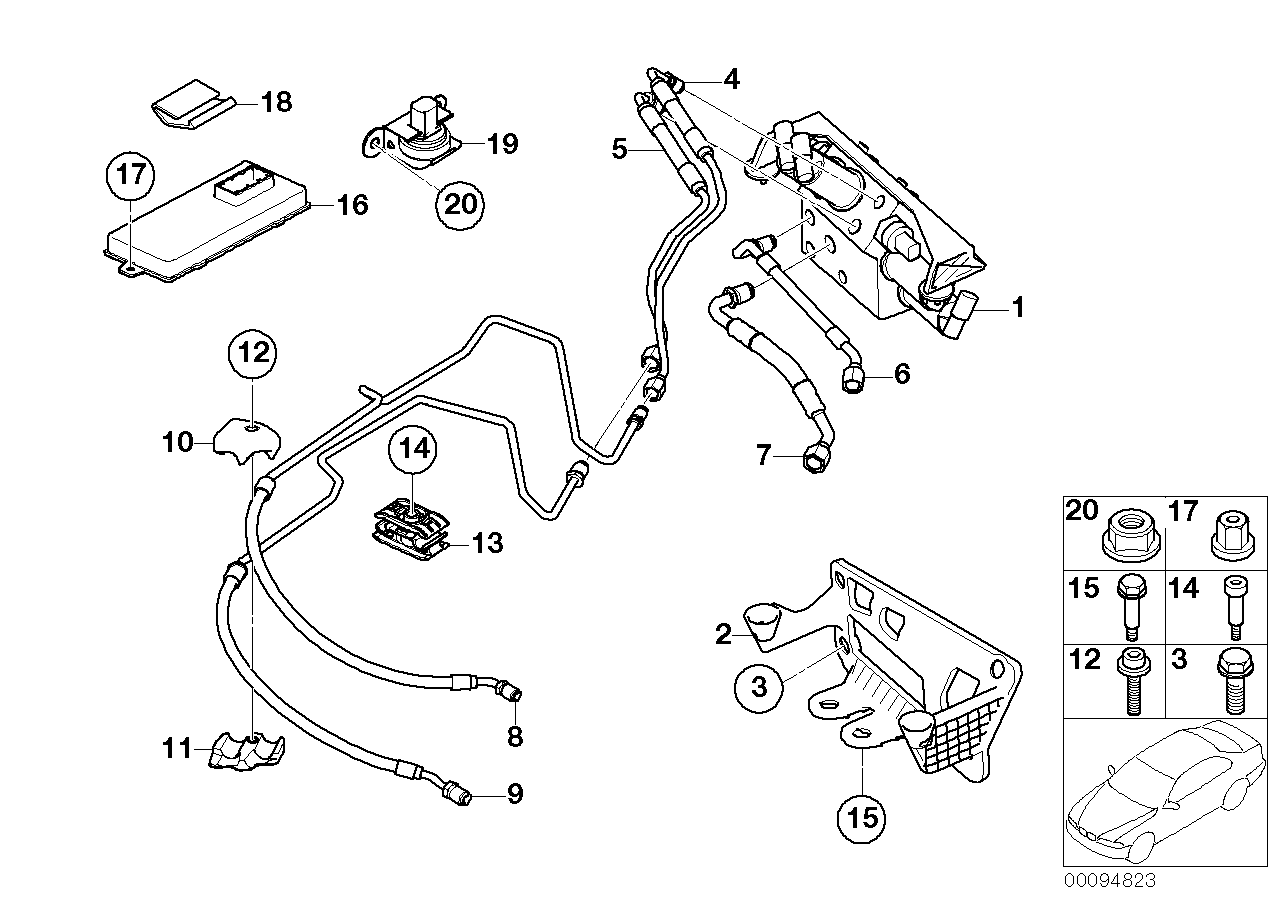 BMW 37136762035 Pressure Line, Motor