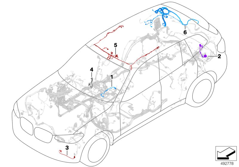 BMW 61128720666 ROOF CABLE HARNESS