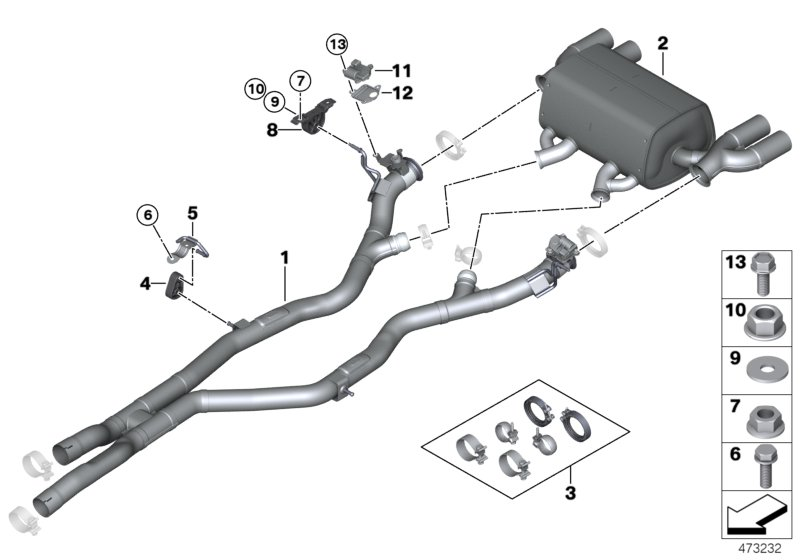 BMW 18302409610 Fastening Set