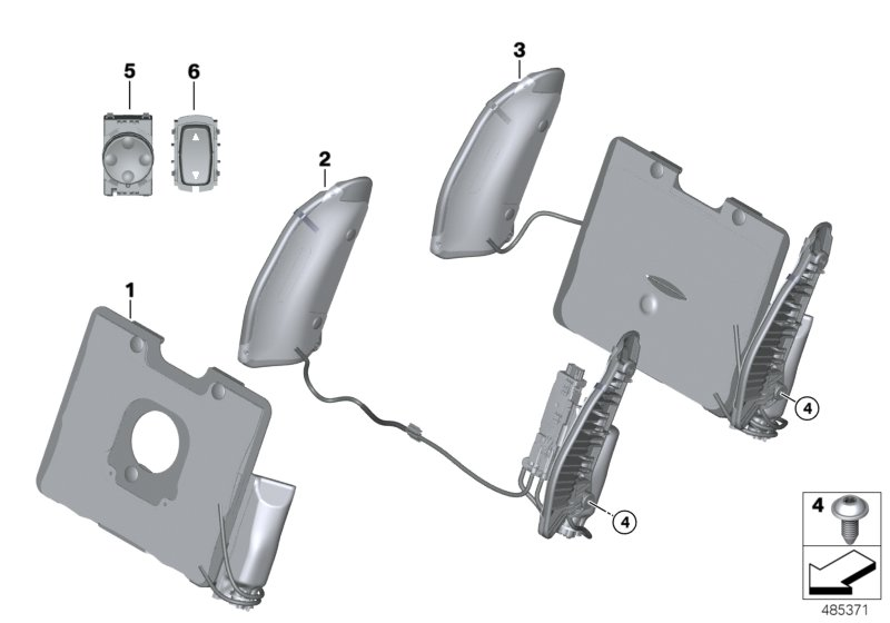 BMW 52107418338 Lumbar Support With Pump